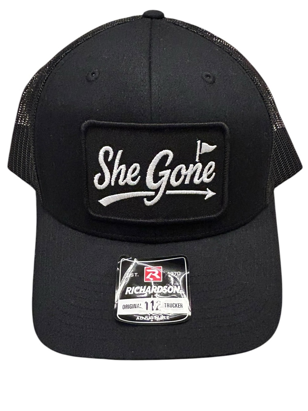 She Gone Black Richardson Trucker Golf  Hat asnapback NWT Mesh Back Athleisure